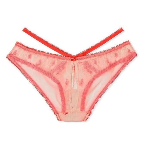 VICTORIAS SECRET DREAM ANGELS HEART EMBROIDERED KEYHOLE CHEEKY PANTY - Picture 2 of 6